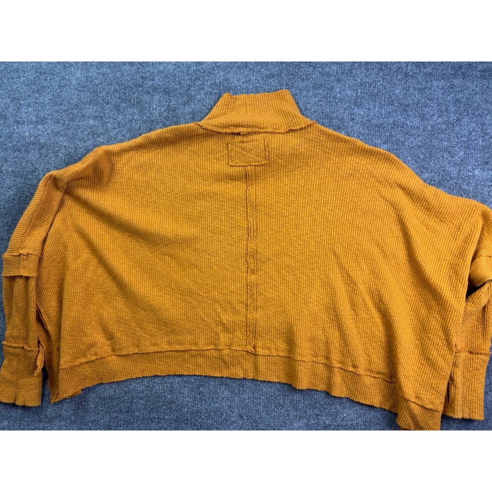 Free People We The Free Top Womens Medium Yellow Thermal Mock Neck OB1265755 - Picture 7 of 7